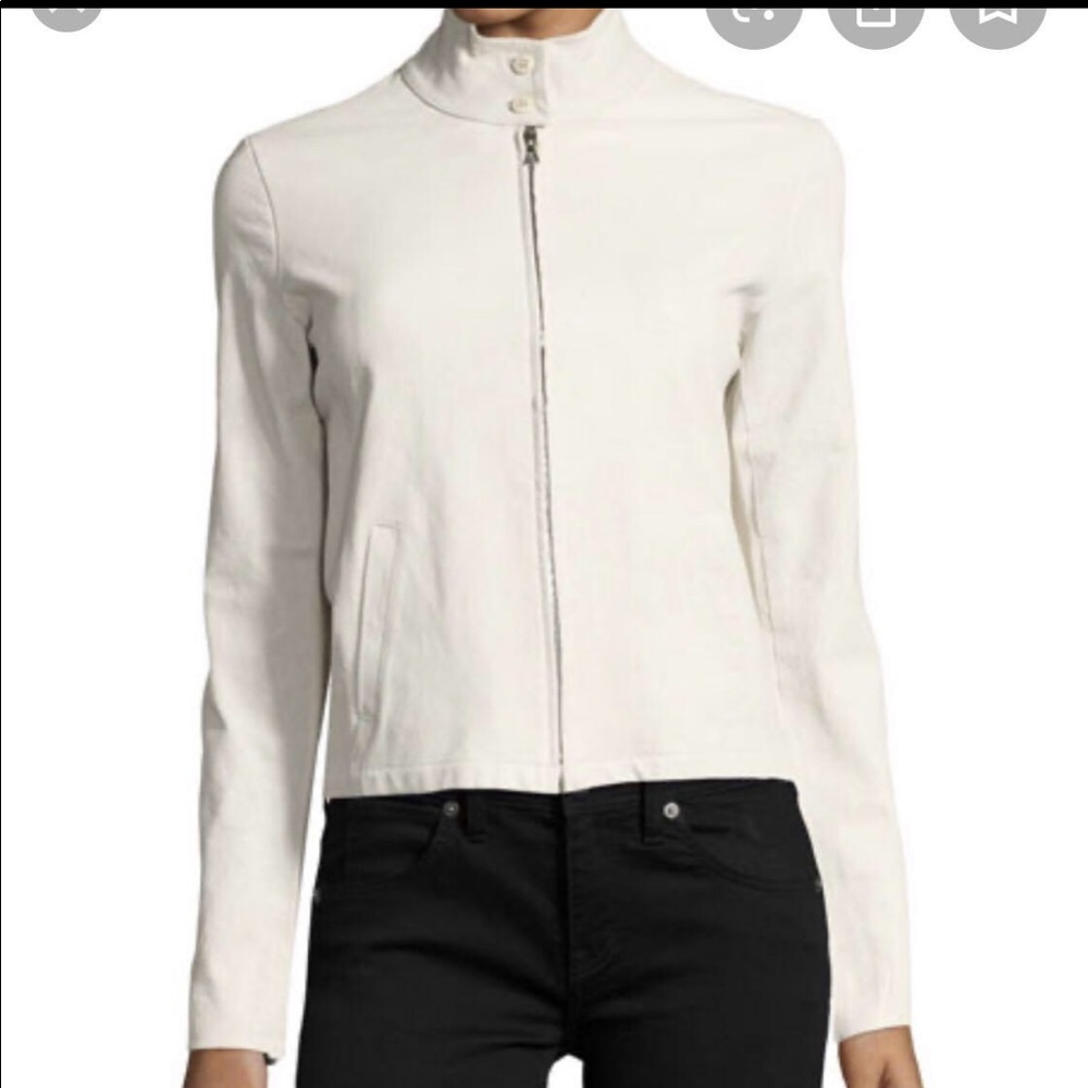 Majestic Paris mock-neck zip-front leather jacket